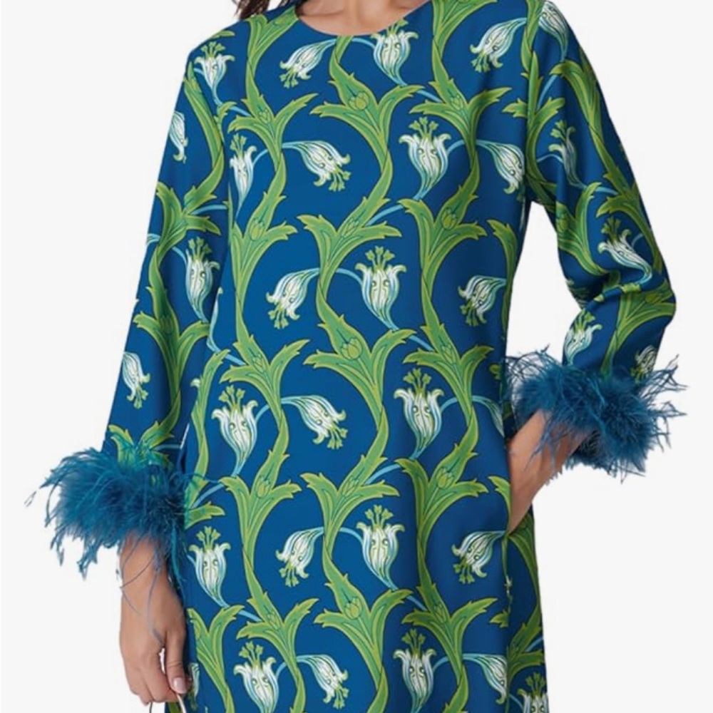 Beautiful Dressy  Feather Cuff Dress